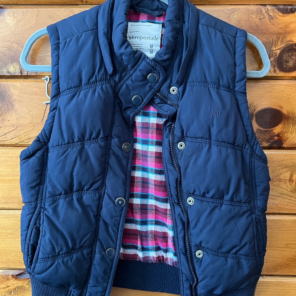 Aeropostale Dark Blue Quilted Vest